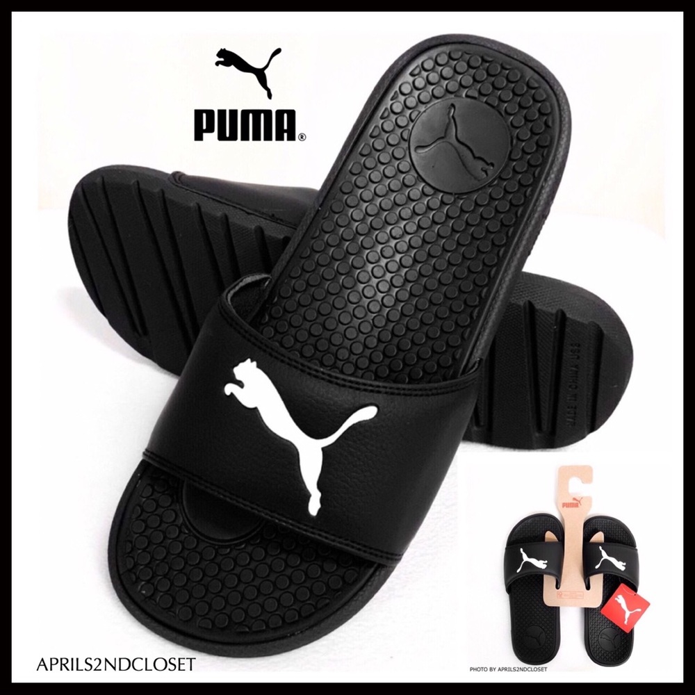 PUMA BLACK SLIP ON SPORT SLIDES ACTIVE SANDALS A3C - Picture 8 of 8